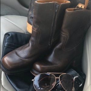 Frye  short campus boots cognac brown size 6m